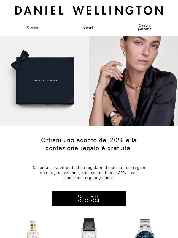 20% di sconto su set regalo e orologi
