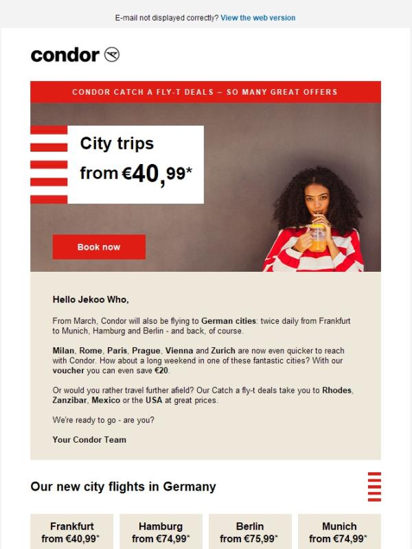 Save €20 on your next city trip now!