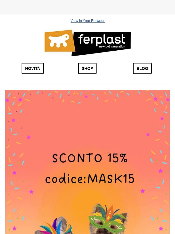 Carnevale 🎭 -15% su tutto