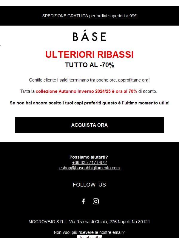 ⚠️ I Saldi fino al -70%, terminano tra poche ore! ⏰