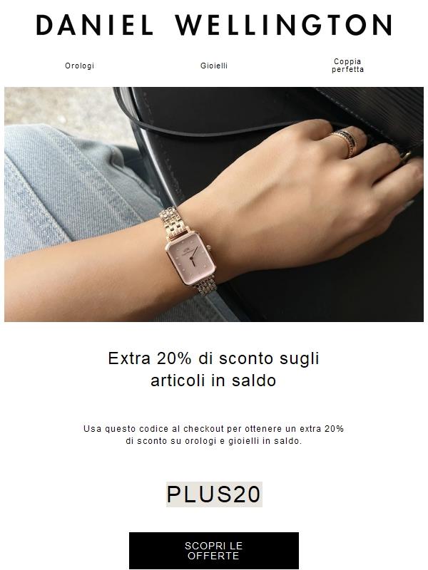 Solo per 3 giorni: Extra 20% di sconto sui prodotti in saldo