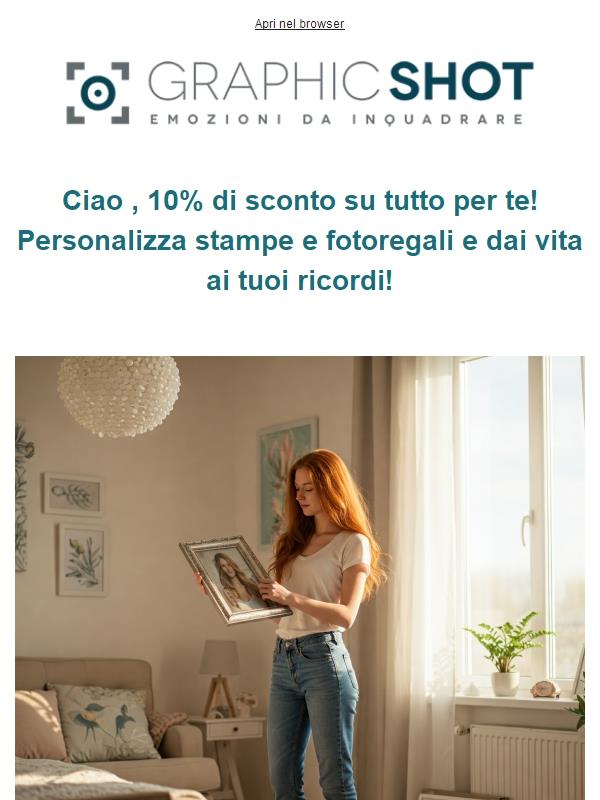 Aggiungi emozione alle tue pareti con il 10% di sconto!