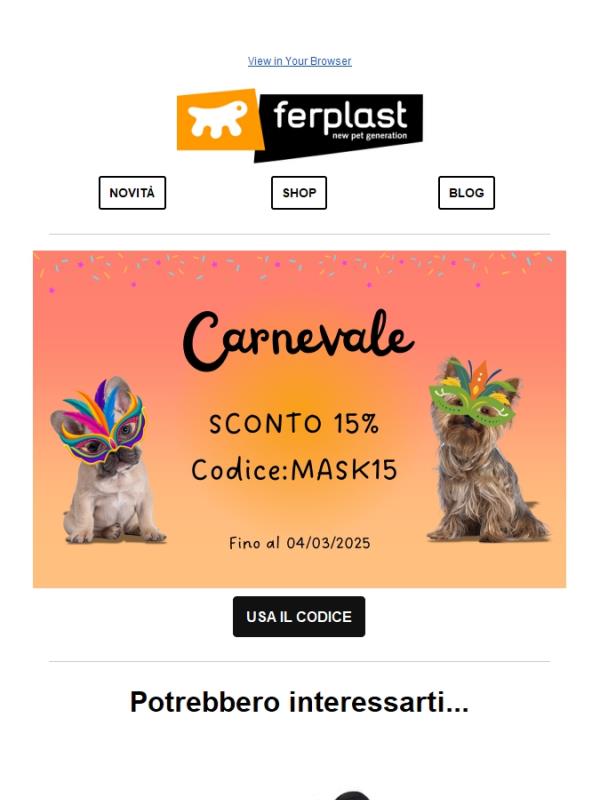 🎭 Il 15% su tutto è ancora valido!