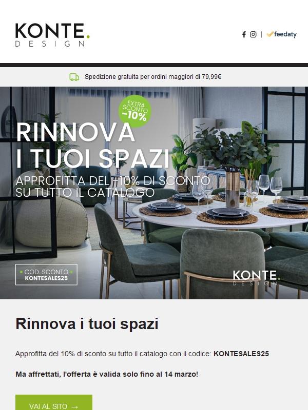 Rinnovai tuoi spazi con stile: -10% extra-sconto su tutto, ma solo fino al 14 marzo!