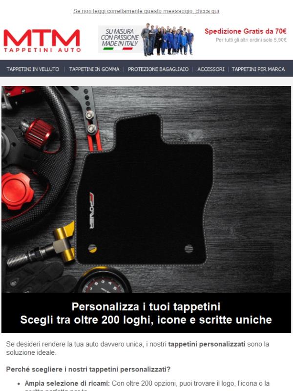 🚗 Personalizza i tuoi tappetini con oltre 200 ricami unici!