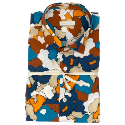 Camicia Multicolore con Fantasia Astratta