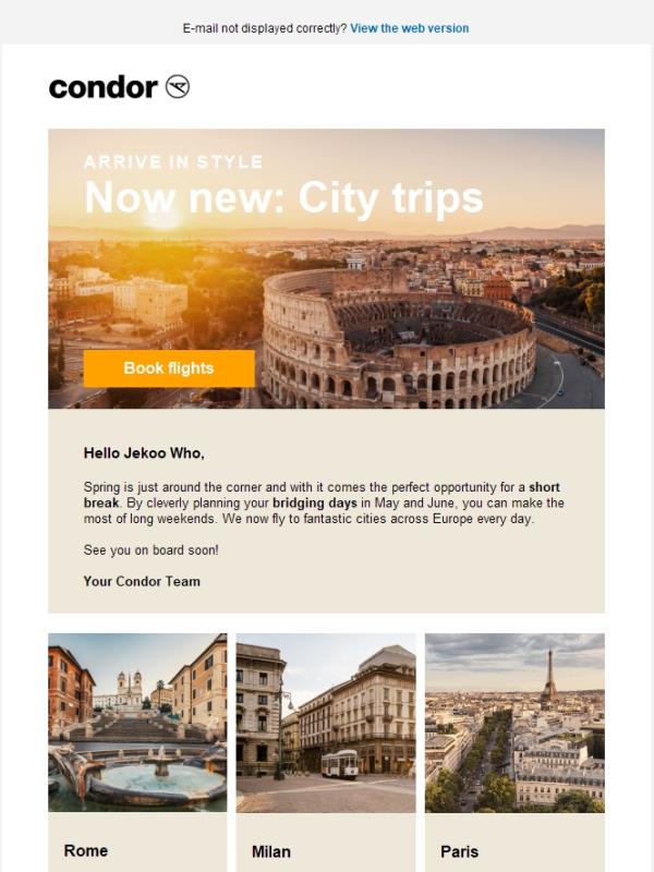 Save €20 on your next city trip now!