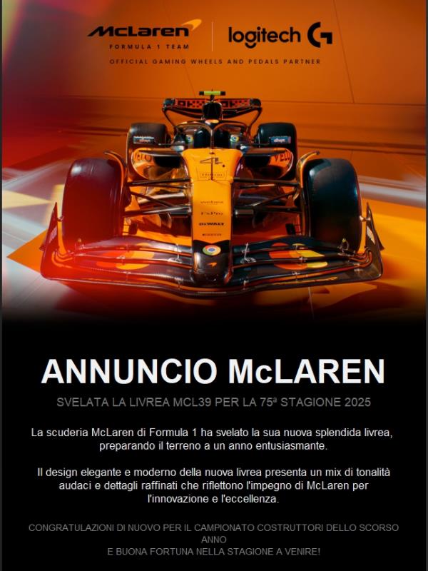 McLaren svela una nuova e audace livrea!