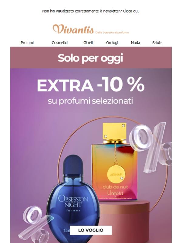 ‼️Solo oggi‼️| Sconto del 10 % su profumi selezionati