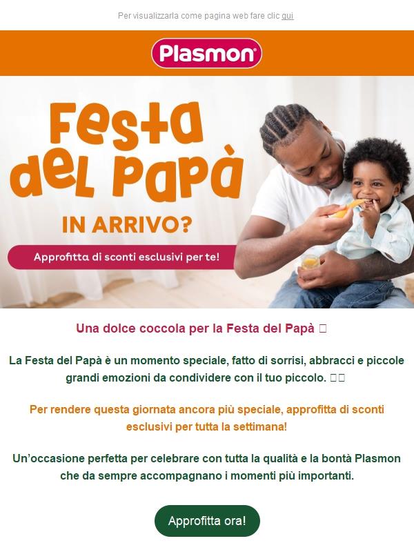 Festa del papà in arrivo...celebra con Plasmon e approfitta degli sconti!