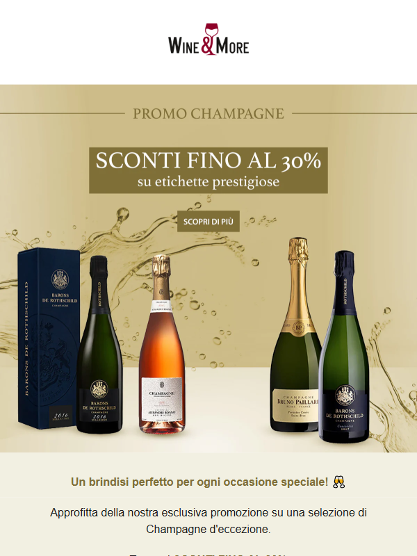 🥂 Promo champagne: fino al 30% di sconto