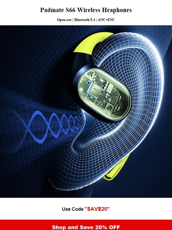 Just Launched! Padmate S66 Open-ear Earbuds