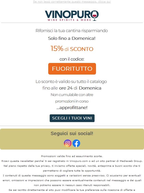 🎁COUPON 15% di sconto su tutto il catalogo con il codice...