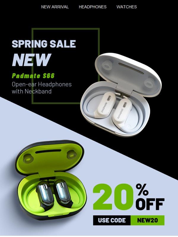 🌼20% OFF | New Padmate S66 Bluetooth Headphones! 🎶