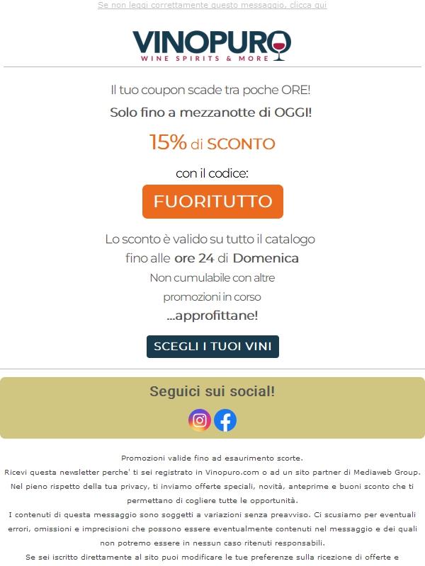 (Ultime ORE)⏰COUPON 15% di sconto su tutto il catalogo con il codice...