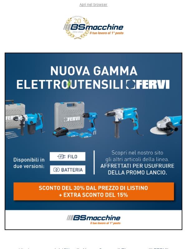 Scopri la nuova gamma di Elettroutensili FERVI in Offerta!