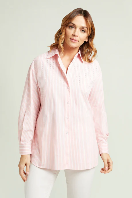 CAMICIA A RIGHE CON PUNTI LUCE