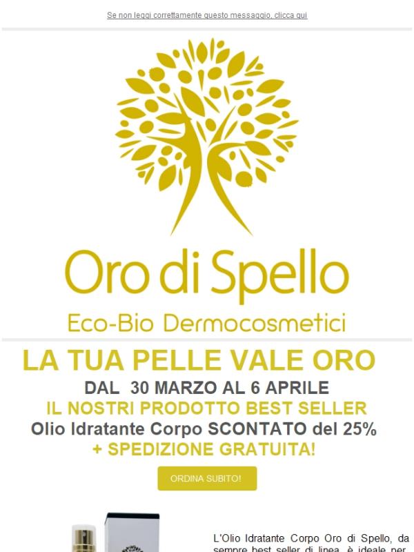 Oro di Spello - Olio Idratante Corpo - Scontato del 25% con spedizione Gratuita