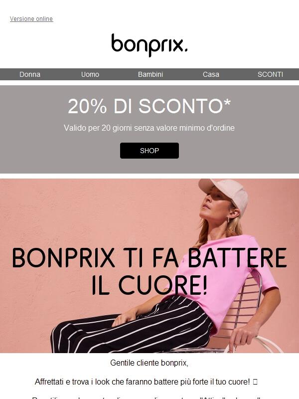 bonprix: Ottieni subito il 20% di sconto sul tuo primo ordine! | Jekoo