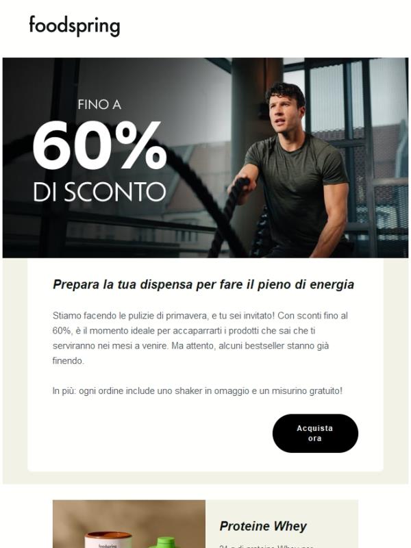 Fino al -60% sui tuoi obiettivi fitness