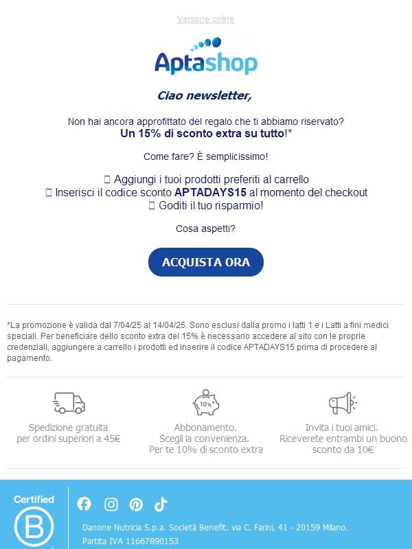 ✨APTADAYS: 15% di sconto EXTRA