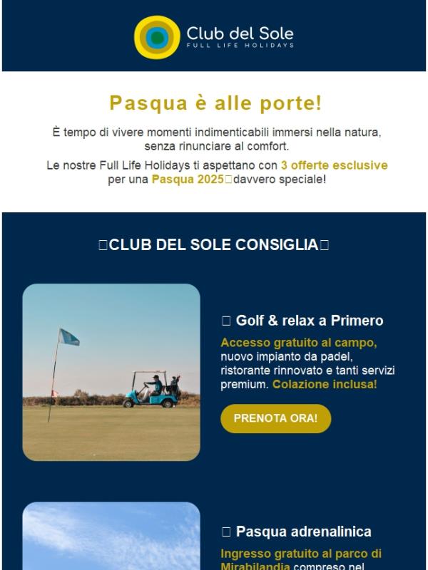 Pasqua è alle porte: regalati una vacanza Club del Sole!