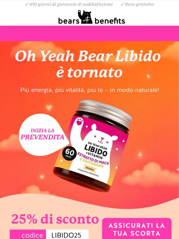 Oh Yeah Bear Libido è in prevendita! 🔥🌶️