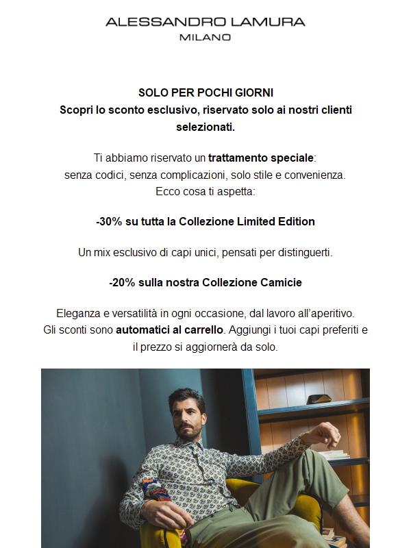 🎯 Solo per te: fino al -30% sulle collezioni più richieste