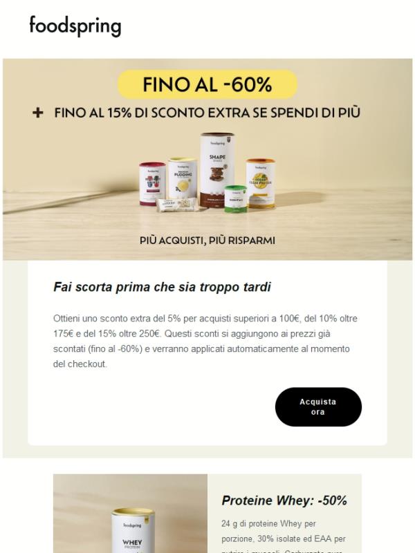 Più acquisti, più risparmi