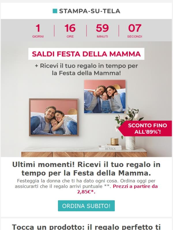 Stampa su Tela: Rendila felice: Foto Regali con spedizione garantita per la Festa della Mamma