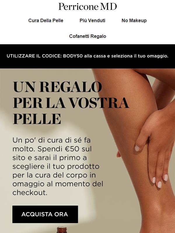 Cura del corpo, elevata... Il vostro omaggio vi aspetta