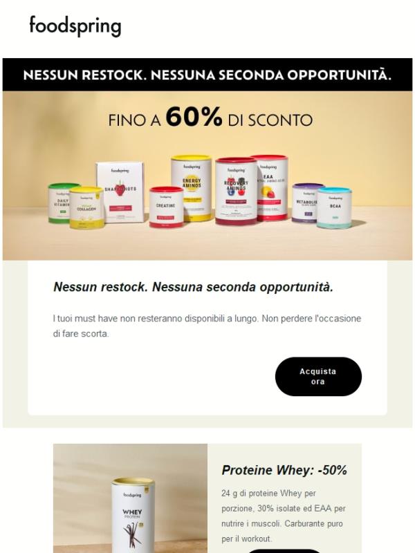 Nessun restock. Nessuna seconda opportunità.