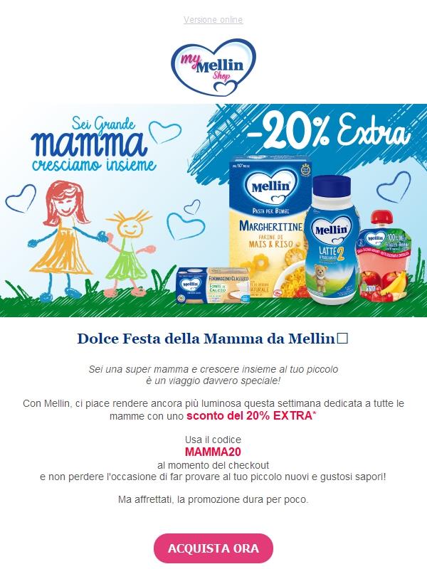 🌸Festa della Mamma: 20% EXTRA di dolcezza firmato Mellin
