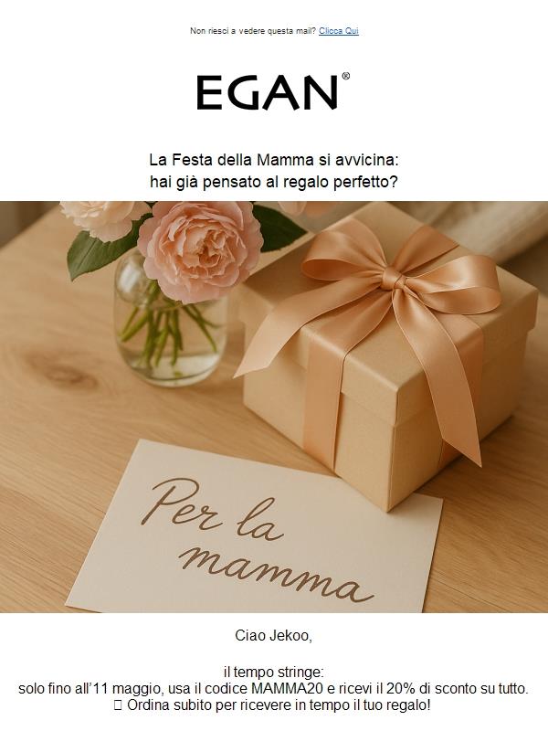 Ultimi giorni per sorprendere la mamma 🎁 -20% solo fino all’11/05!