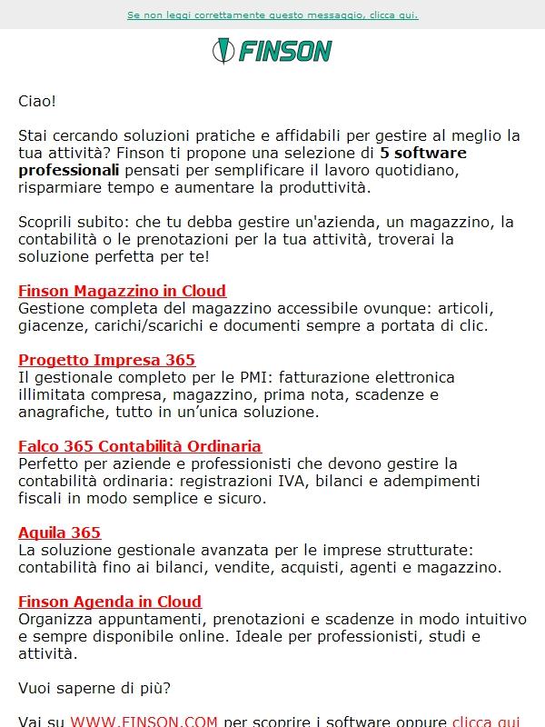 Scopri i software Finson per semplificare e potenziare la tua attività!