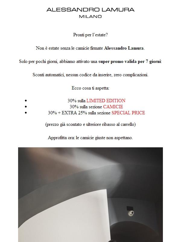 ☀️ Solo per 7 giorni: sconti imperdibili sulle camicie ALESSANDRO LAMURA