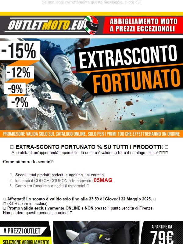 EXTRA SCONTO FORTUNATO  Su tutti i Prodotti Disponibili - Spedizione Gratis!🚀