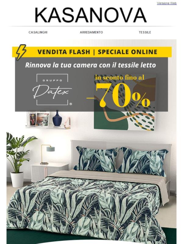 Fino al -70% sul tessile letto ⚡