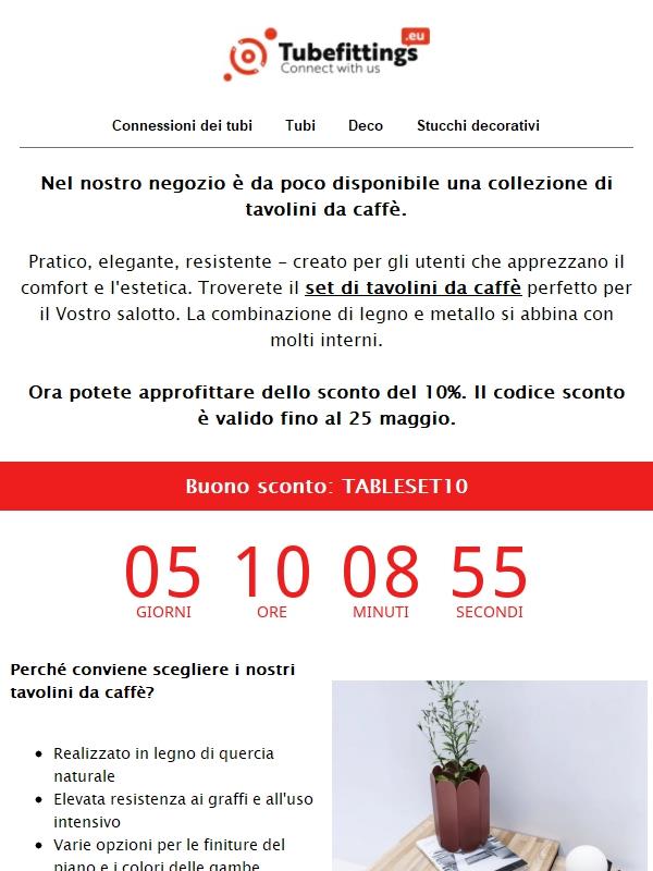 Tavolini da caffè da innamorarsi - scontati del 10%