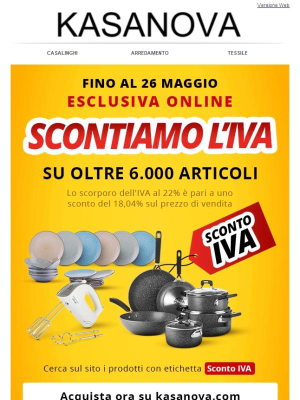 Scontiamo l'IVA su oltre 6.00 articoli 😍