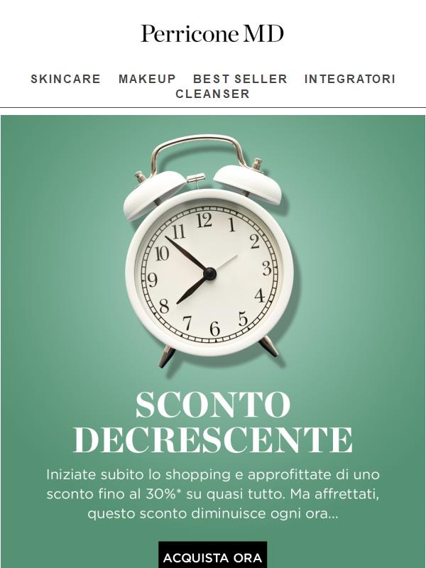 Lo sconto decrescente inizia ora...