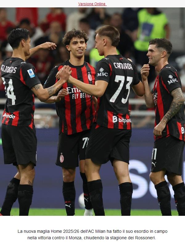 La nuova maglia Home 25/26 ha debuttato contro il Monza