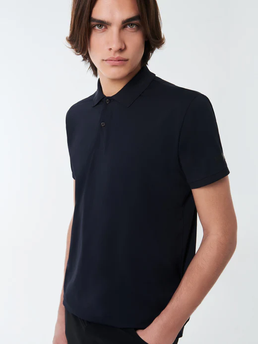 Polo in Oxford con Logo / Blu