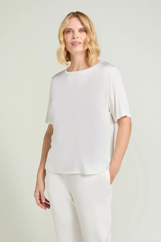 T-SHIRT IN RASO E JERSEY