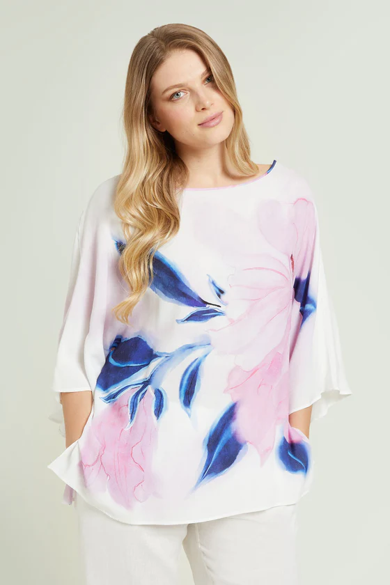 BLUSA IN MAROCAINE STAMPATO