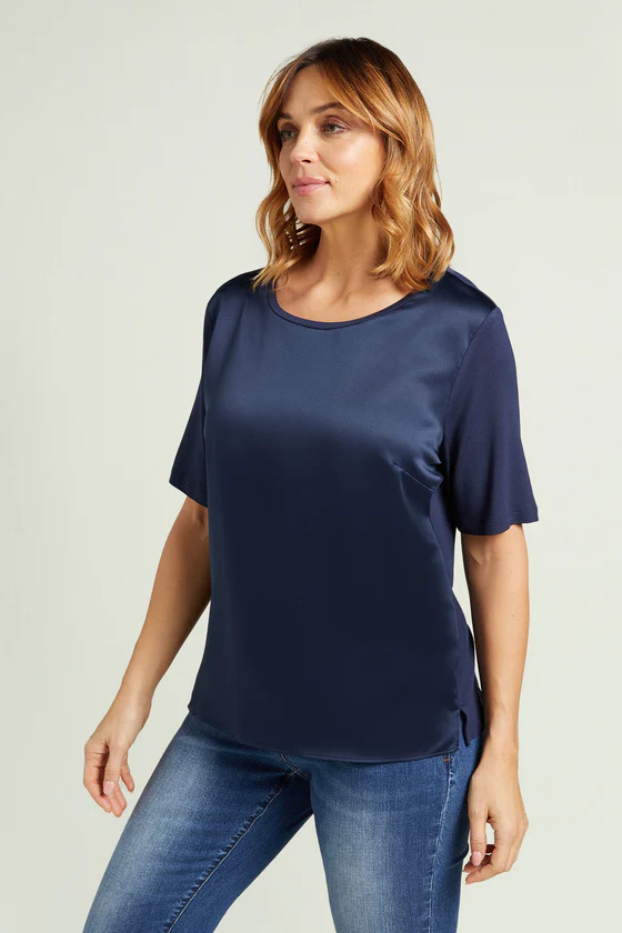 T-SHIRT IN RASO E JERSEY