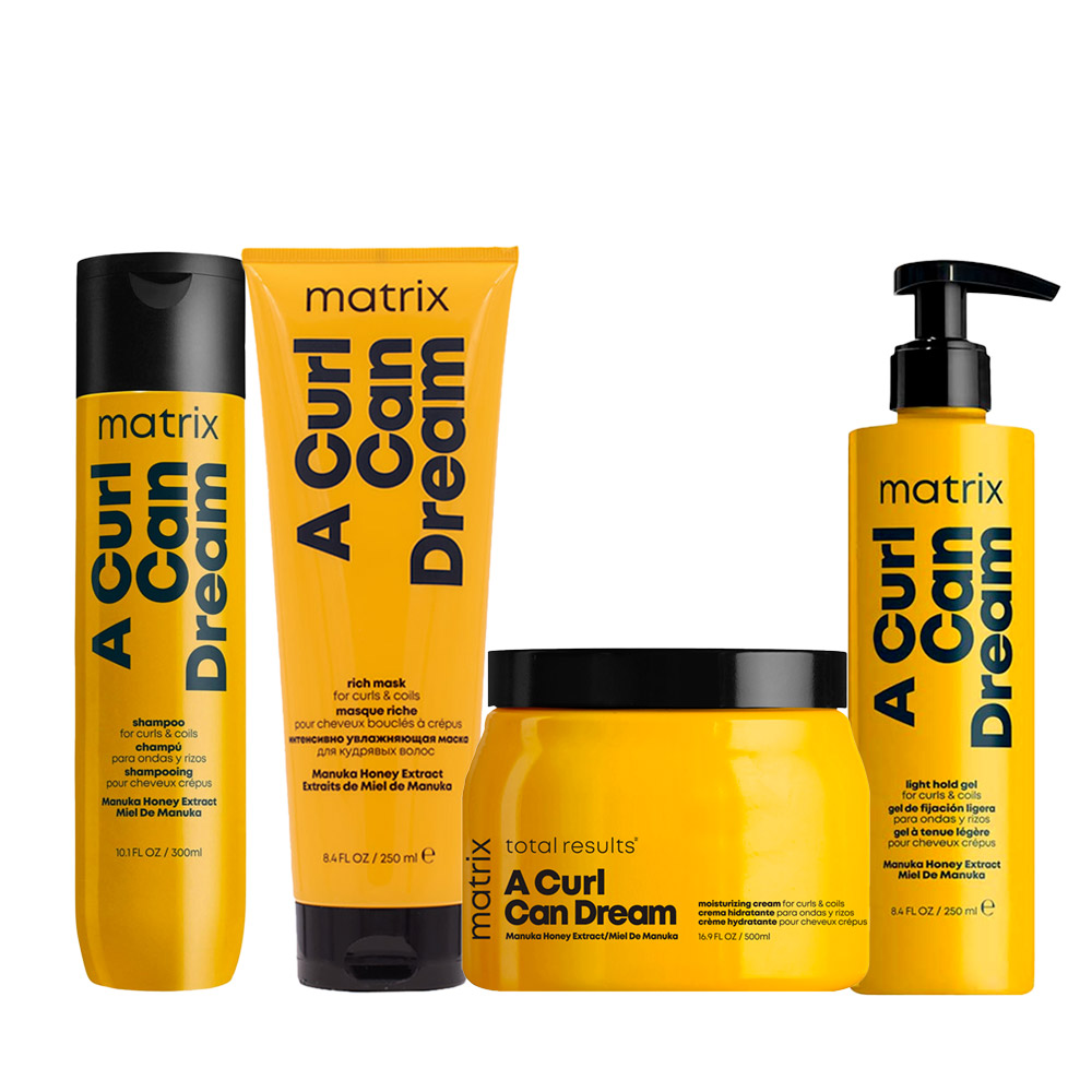 Image of Matrix Haircare A Curl Can Dream Shampoo 300ml Mask 250ml Cream 500ml Gel 250ml