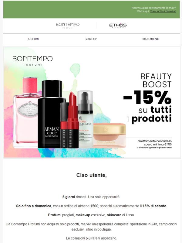 [ULTIMA SETTIMANA] 🌻Fai il pieno di bellezza in vista dell'estate con il 15% di sconto!