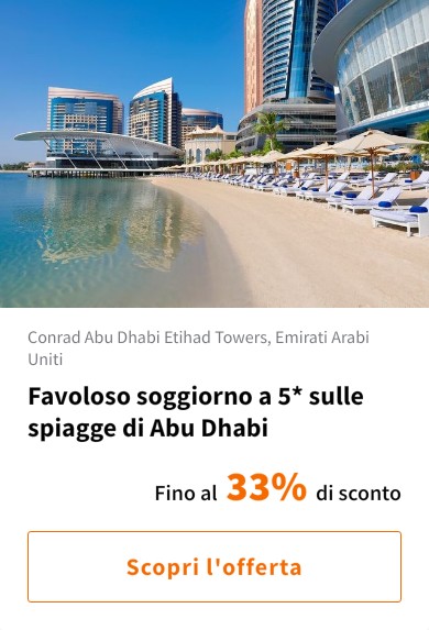 Favoloso soggiorno a 5* sulle spiagge di Abu Dhabi