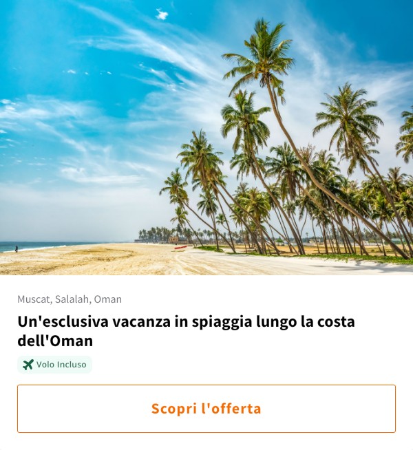 Un'esclusiva vacanza in spiaggia lungo la costa dell'Oman